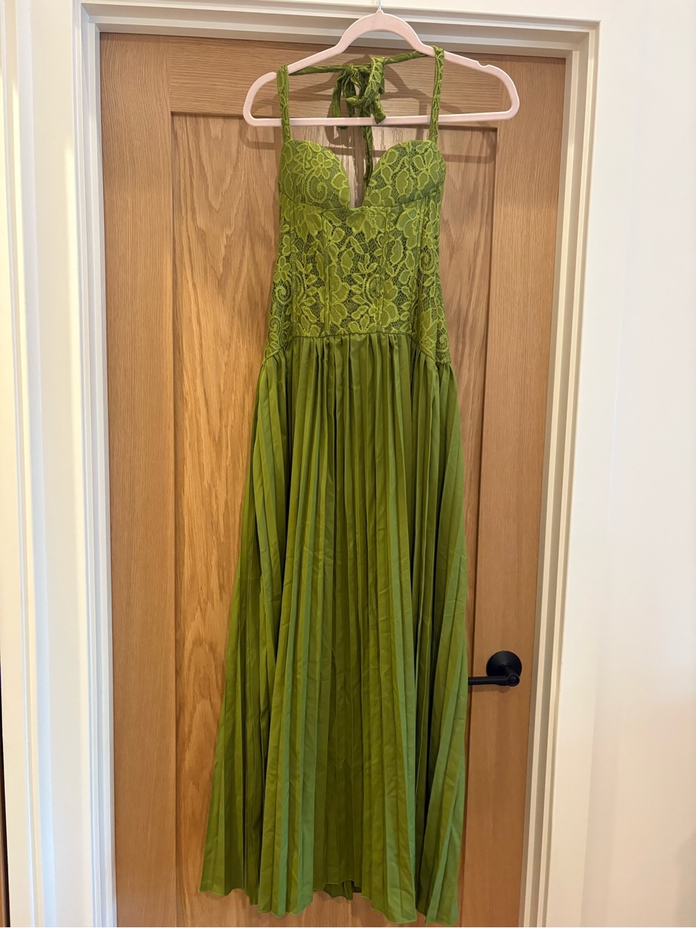 Green Lace Bodice Maxi Dress